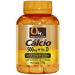 Cálcio 500mg + Vit. D - 120 Tabletes - OH2 Nutrition