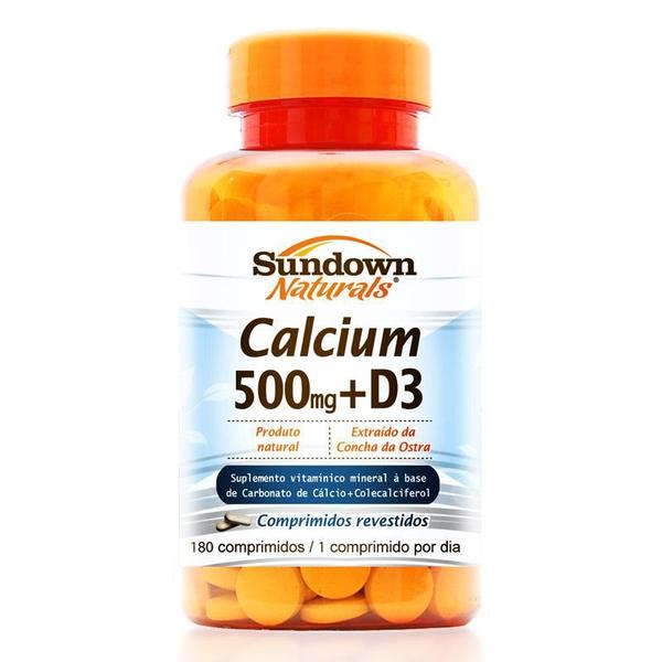 Cálcio 500mg + Vitamina D3 Sundown 180 Comprimidos