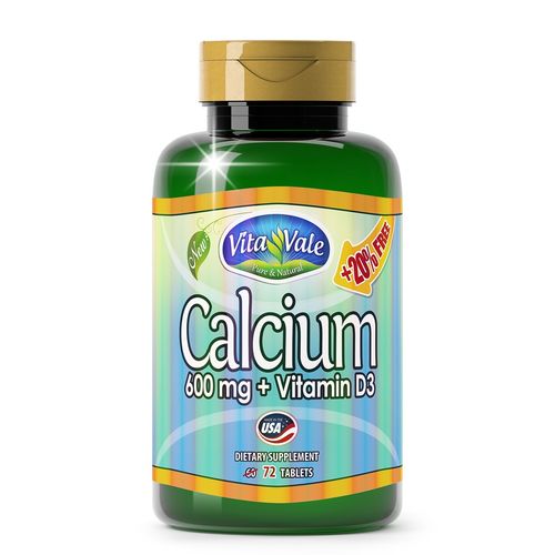 Cálcio 600mg + Vitamina D3 72 Comprimidos 20% Grátis