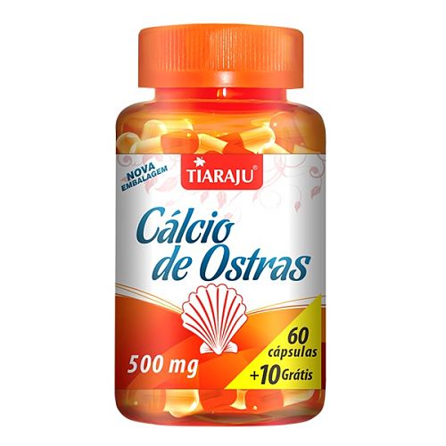 Cálcio de Ostras - Tiaraju - 60 + 10 Cápsulas 500mg