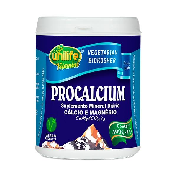Cálcio e Magnésio Procalcium em Pó 400gr Unilife