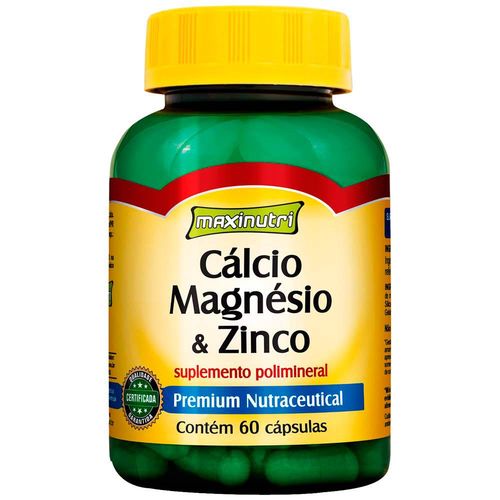 Cálcio Magnésio e Zinco - 60 Cápsulas - Maxinutri