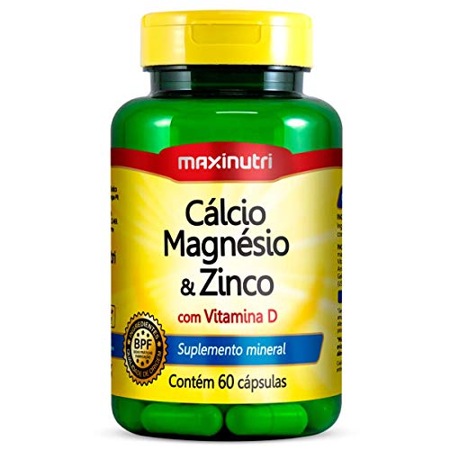 Cálcio, Magnésio e Zinco - 60 Cápsulas - Maxinutri