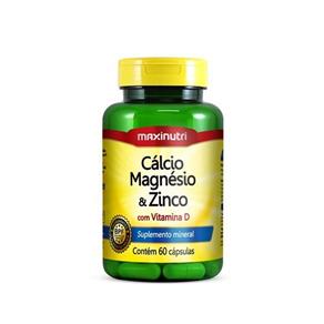 Cálcio, Magnésio e Zinco com Vitamina D - 60 Cápsulas - Maxinutri - Natural - 60 Cápsulas