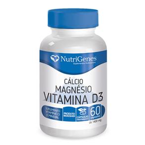 Cálcio, Magnésio, Vitamina D3 60 Cápsulas