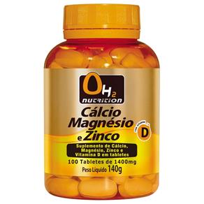 Cálcio + Magnésio + Zinco - Oh2 Nutrition - Sem Sabor - 100 Tabletes