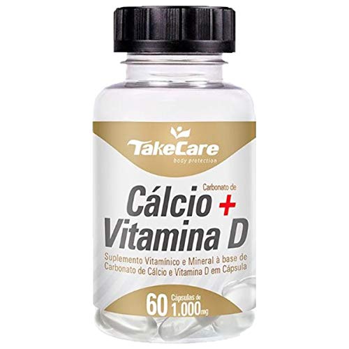 Cálcio + Vitamina D3-60 Cápsulas - Take Care