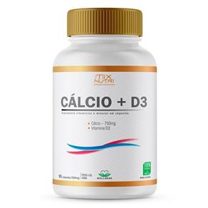 Cálcio + Vitamina D3 90 Cápsulas - Mix Nutri