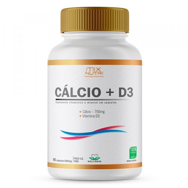 Calcio + Vitamina D3 90 Cápsulas - Mix Nutri