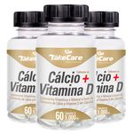Cálcio + Vitamina D - 3 Un de 60 Cápsulas - Take Care