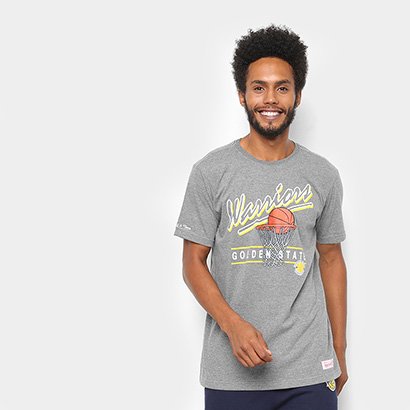 Camisa Mitchell & Ness Drive To The Basket Golden State Warriors Masculina