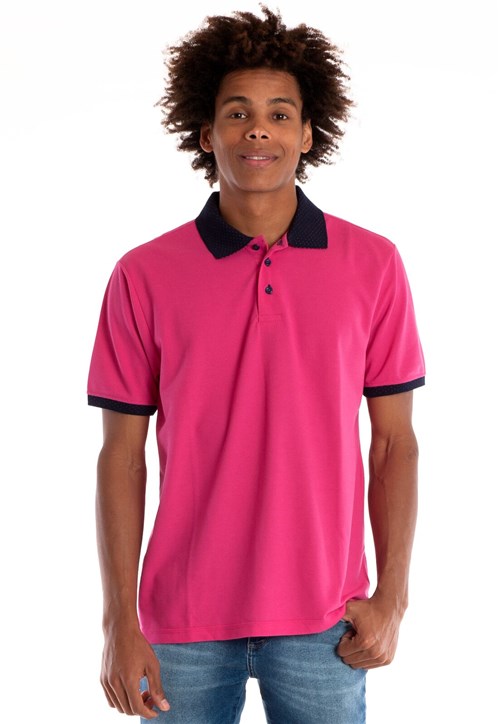 Camisa Polo Konciny Manga Curta Rosa