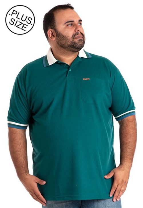 Camisa Polo Konciny Plus Size Ciano