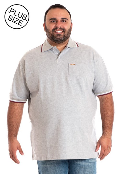 Camisa Polo Konciny Plus Size Cinza