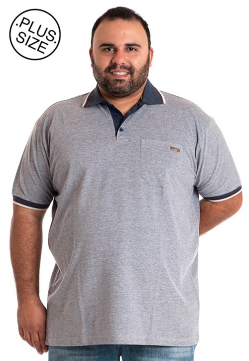 Camisa Polo Konciny Plus Size Cinza