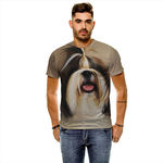 Camiseta Cachorro Shih-Tzu Forelock Masculina Slim