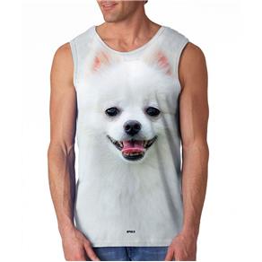 Camiseta Cachorro Spitz Machão - G - Branco