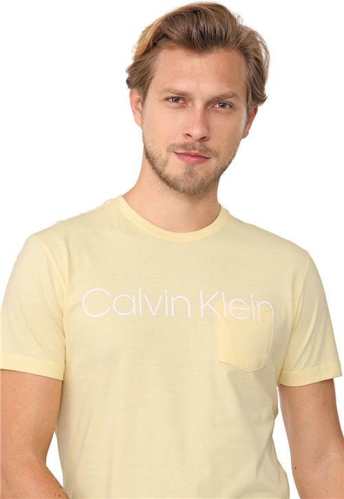 Camiseta Calvin Klein Lettering Amarela