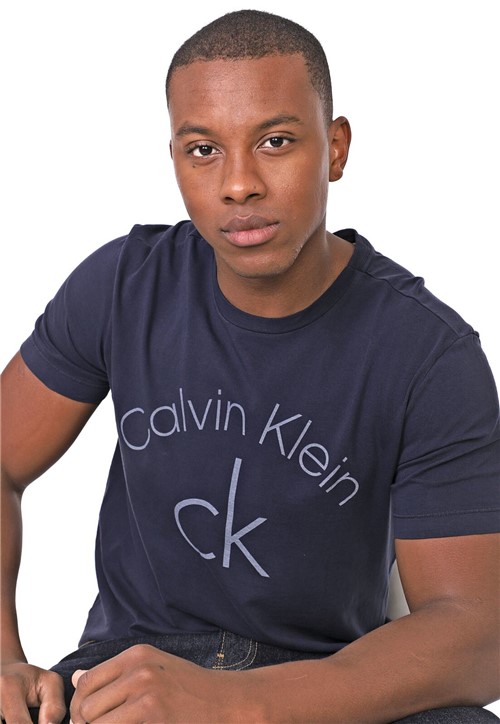 Camiseta Calvin Klein Lettering Azul-marinho - Kanui