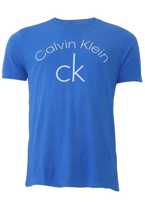 Camiseta Calvin Klein Slim Lettering Azul - Kanui