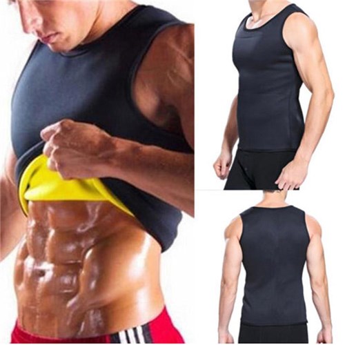 Camiseta Fitness - Redutor de Medidas Masculina / Preto e Amarelo / L