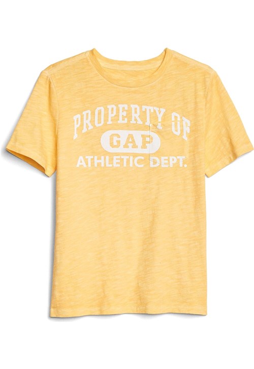Camiseta GAP Lettering Bolso Amarela
