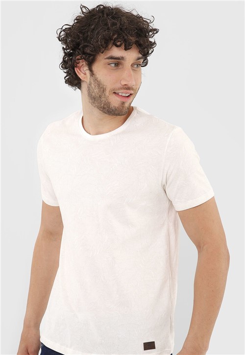 Camiseta Hering Folhagem Off-White - Off White - Masculino - AlgodÃ£o - Dafiti