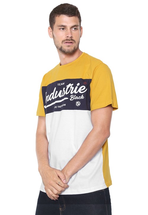 Camiseta Industrie Lettering Amarela/Branca