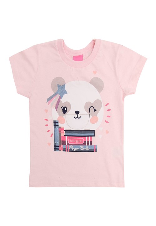 Camiseta Kamylus Infantil Urso Rosa - Rosa - Menina - AlgodÃ£o - Dafiti
