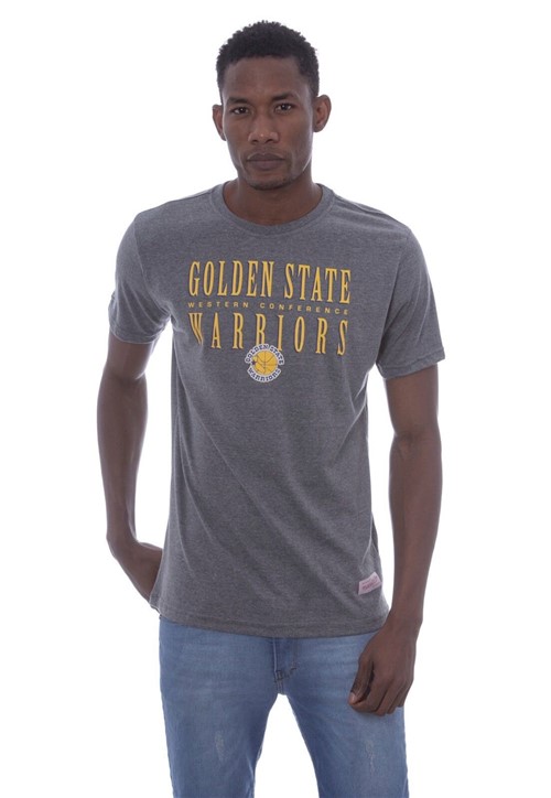 Camiseta Mitchell & Ness Defense Golden State Warriors Cinza - Kanui