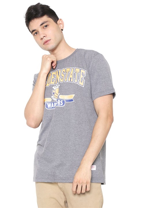 Camiseta Mitchell & Ness Golden State Warriors Cinza