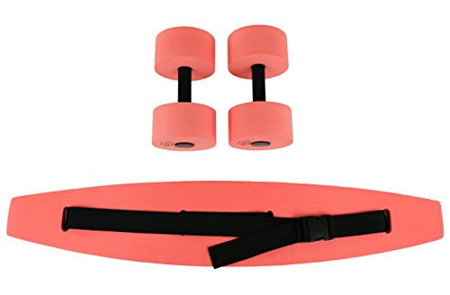 CanDo Aquatic Exercise Kit, (jogger Belt, Hand Bars) Large, Red