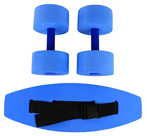 CanDo Aquatic Exercise Kit, (jogger Belt, Hand Bars) Small, Blue