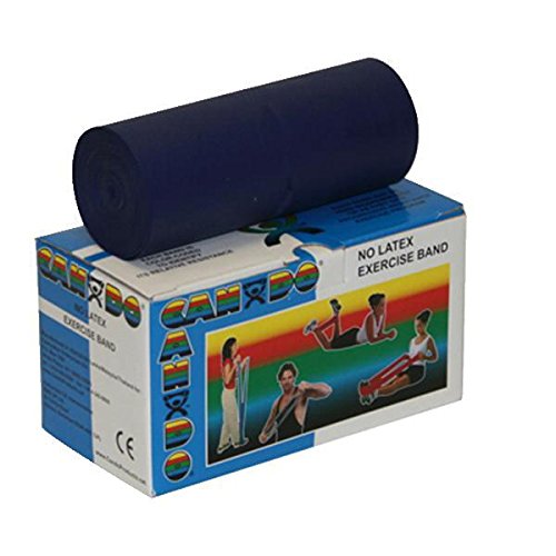 CanDo Latex Free Exercise Band - 6 Yard Roll - Blue - Heavy