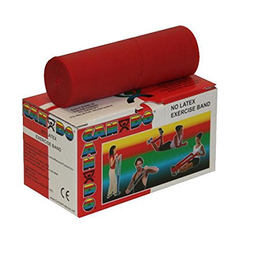 CanDo Latex Free Exercise Band - 6 Yard Roll - Red - Light