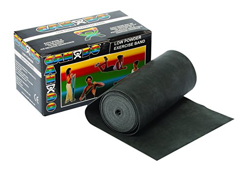 CanDo Low Powder Exercise Band - 6 Yard Roll - Black - X-heavy