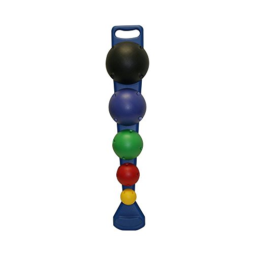 CanDo MVP Balance System - 5-Ball Set With Wall Rack (1 Each: Yellow, Red, Green, Blue, Black)
