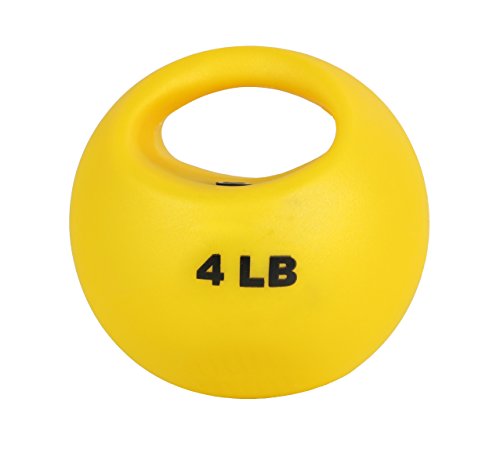 CanDo One Handle Medicine Ball - 4 Lb - Yellow