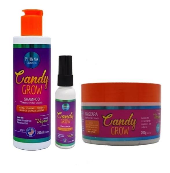 Candy Grow Shampoo + Mascara + Tônico - Phinna - Phinna Cosméticos