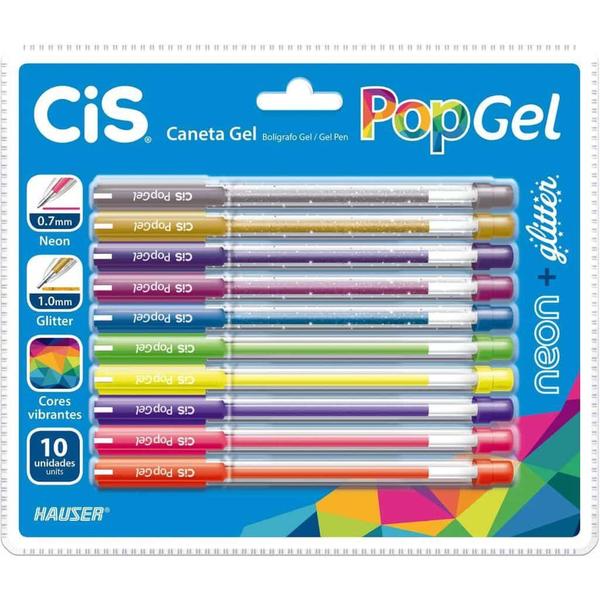 Caneta Gel Cis Pop Gel - Kit com 10