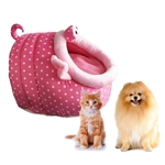 Canil Macio Pet Porco Rosa Bonito Cama Quente Casa Cão Pequeno Cachorro Gato Casa M