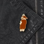 Cão Bonito Corgi Pin Broche Esmalte Unisex Denim Jacket Collar Sweater Scarf Badge