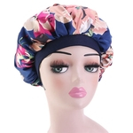 Cap Chemo perda do cabelo das mulheres Lenço Hat Cancer Floral Impresso Turban Envoltório principal Cover (Navyblue)