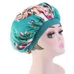 Cap Chemo perda do cabelo das mulheres Lenço Hat Cancer Floral Impresso Turban Envoltório principal Cover (verde)