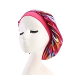 Cap Chemo perda do cabelo das mulheres Lenço Hat Cancer Turban Envoltório principal Cover (rosa vermelha)