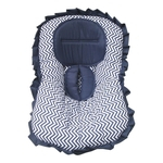 Capa de Bebê Conforto Chevron Azul Marinho