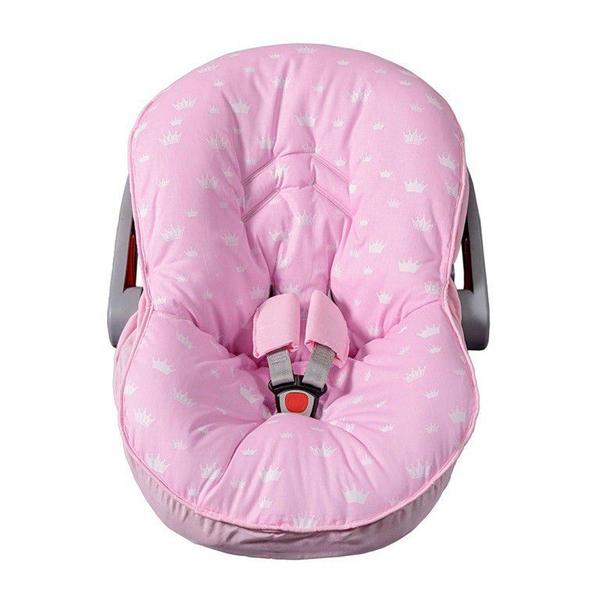 Capa para Bebê Conforto Coroa Rosa - 3 Peças - Talismã