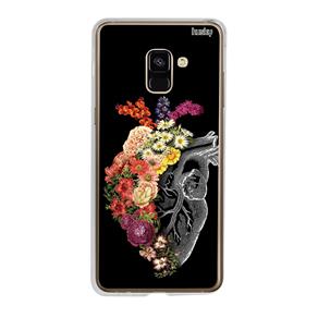 Capa Personalizada para Galaxy A8 (2018) - Coração Floral - Husky