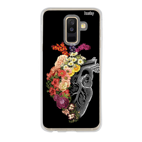 Capa Personalizada para Galaxy J8 - Coração Floral - Husky