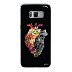 Capa Personalizada para Galaxy S8 - Coração Floral - Husky